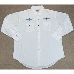 Ely Cattleman‎ Thunderbird Vintage Men's Embroidered Snap Button Shirt Size XXL